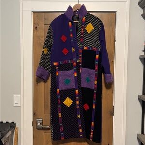 Vintage Coloratura Jacket Womens S/M Wool Mohair Mixed media Southwest Tribal